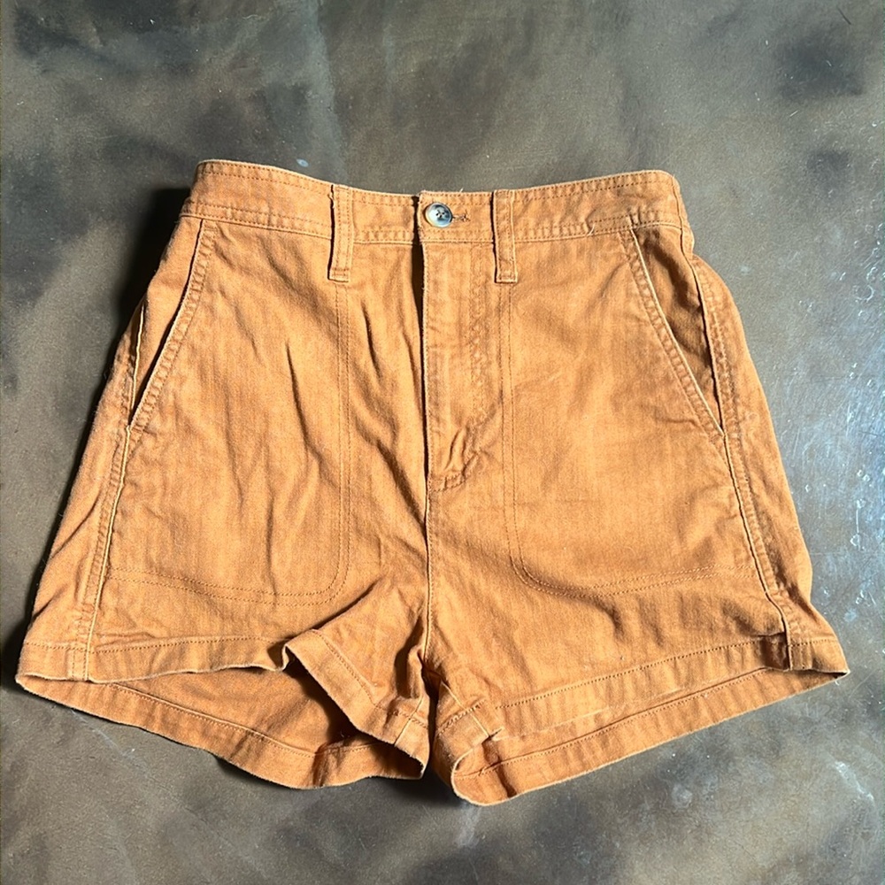 Madewell Orange Cotton Shorts